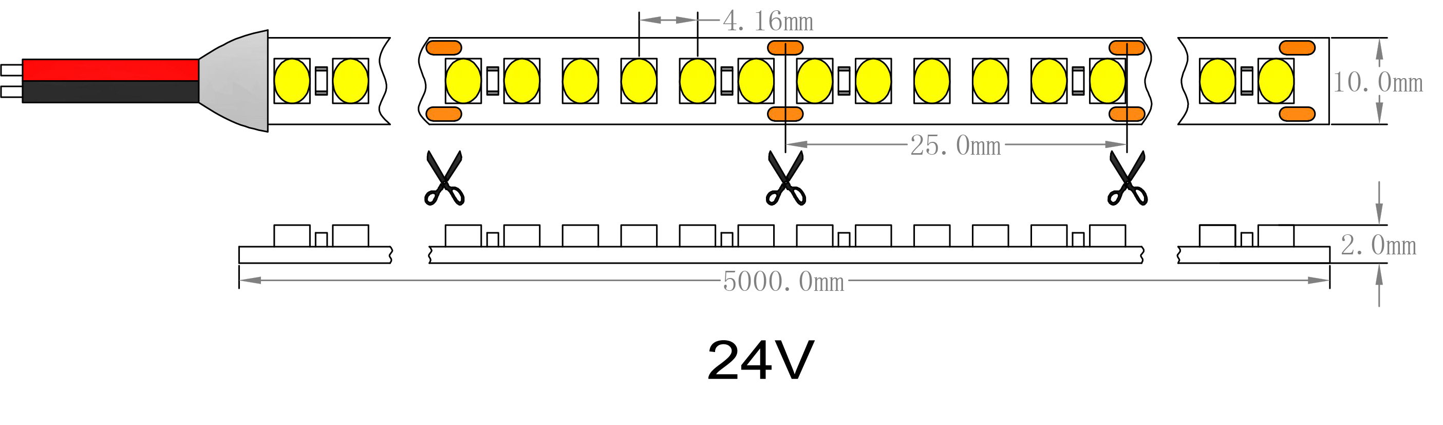 ledストリップライトの寸法